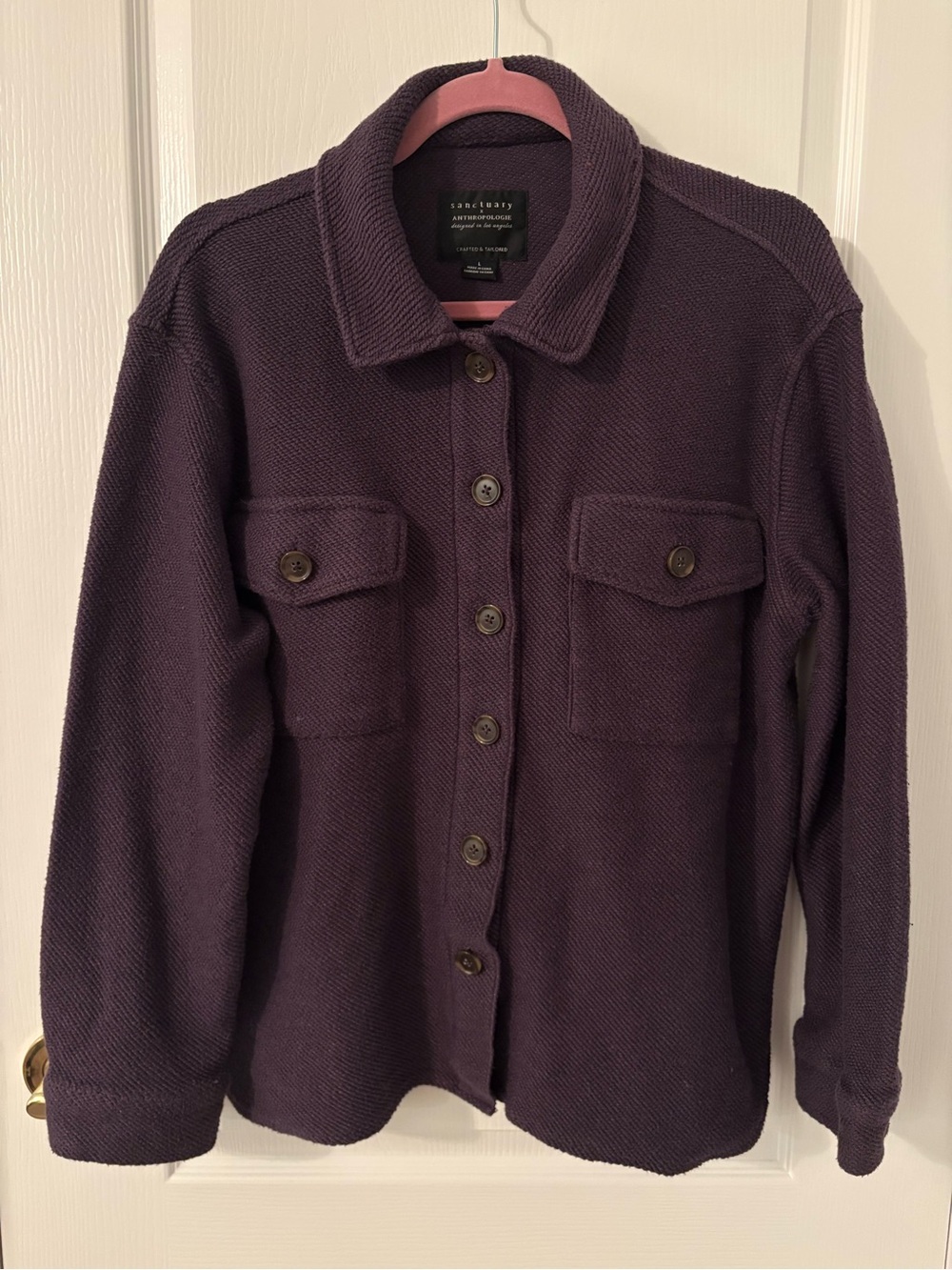 Sanctuary x Anthropologie Purple Shacket (shirt jacket) size L